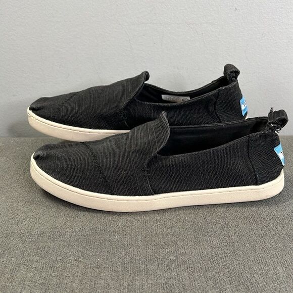 TOMS Black Linen-Like Slip on Size 7 - Picture 4 of 6